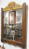 Monterey Style Painted Mirror with iron straps