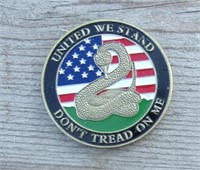 Military Challenge Coin 1 1/2"  Dont Tread On Me