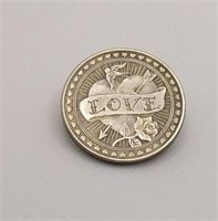 Hobo Style Art Coin 1 /2" Love / Hate