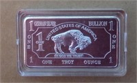 German Silver 1oz Buffalo Bar