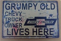Grumpy Chevy Truck Tin Sign 8" X 12" New