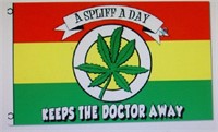 2 Spliff A Day Flags 3ft X 5ft NEW