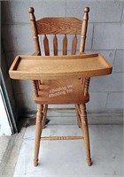 Vintage Solid Wood High Chair -U