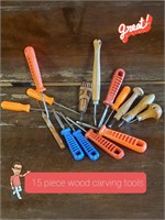 15Pc Wood Carving Tools, Shipping Available