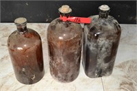 Amber glass jugs