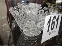 9" Crystal Etched Glass with Flowers