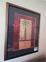 Framed Palm Tree Print (Approx. 33x38")