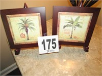 (2) Matching Palm Print with Stands 8x8"