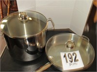 (2) Piece Stainless Frying Pan & 10 Quart Pot