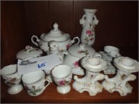17 PIECES INCLUDING MINITURES MOSS ROSE