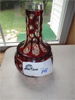 ITALIAN RED ETCHED VASE