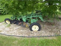 John Deere 3 bottom pull type plow (tires Flat)