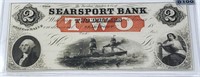 1862 $2 Searsport Bank Bill UNCIRCULATED