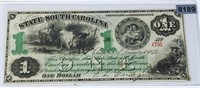 1873 $1 South Carolina Bill UNCIRCULATED