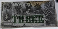 1862 $3 Missouri Bill CLOSELY UNCIRCULATED