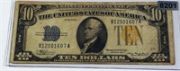 1934 $10 US Silver Certificate ABOUT UNC