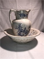 (2) Piece Transfer Pitcher and Bowl Set