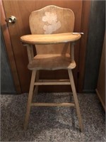 Wooden Vintage Child's Highchair