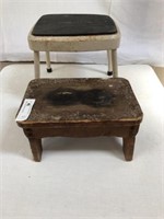 Metal and Wooden Foot Stool