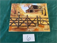 Fall Barn Scene on Stretch Canvas (Belden)