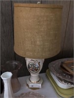 Porcelain Table Lamp with Courting Scene