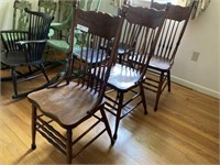 (3) Vintage Oak Side Chairs