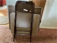 (3) Various Folding Card Tables and Metal Chairs