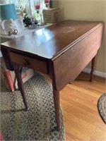 Antique Cherry Drop Leaf One Drawer Table