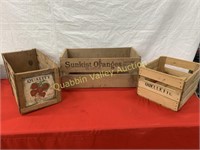 3 WOODEN CRATES