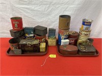2 TRAYS OF ASSORTED VINTAGE TINS