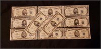 11-1953 $5 Silver Certificates-Includes Star!