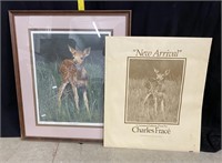 "New Arrival" Charles Frace Deer. Framed Print