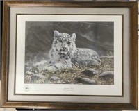 1992 Nashville Zoo Snow Leopard Print 21 x 17