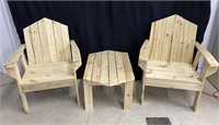 Handmade Wooden Patio Table and Chairs