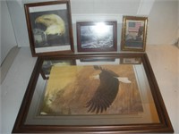Framed Eagle Prints, Largest 23x19