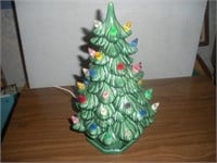 Mini Lighted Ceramic Christmas Tree, 11 In. Tall
