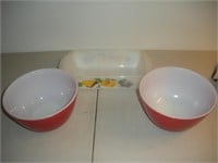 Vintage Pyrex Mixing Bowls, 7x4 in. Tall