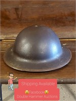 ANTIQUE British WW2 Steel Military Helmet, Rich Pa