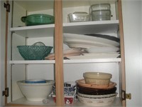 Contents of Cabinet-Pie Plates, Platters