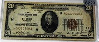 1929 $20 Brown Seal Bill CLOSELY UNC
