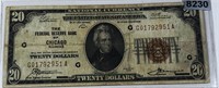 1929 $20 US Brown Seal Bill ABOUT UNC