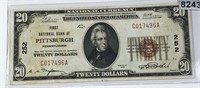 1929 US $20 Brown Seal Bill CLOSELY UNC