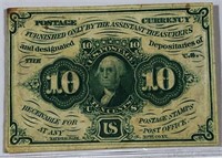 1862 US Postage Currency 10 Cents UNCIRCULATED