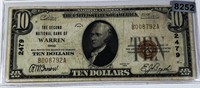 1929 US $10 Brown Seal Bill NEARLY UNCIRCULATED