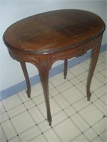 Oval Wood Side Table, 23x17x26