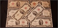 8- 1928 & 1953 $2 Notes- Red Seal