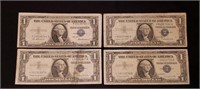 1- 1935F & 3-1957D $1 Silver Certificates