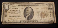 1929 $10 National Note- BUCKHANNON