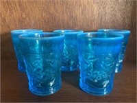 Blue Opalescent Glass Tumblers
