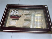 Ship with knots in picture frame